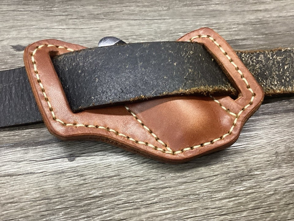 Bridle Leather Folding Pocket Knife Sheath Mini Trapper(Sheath Only)