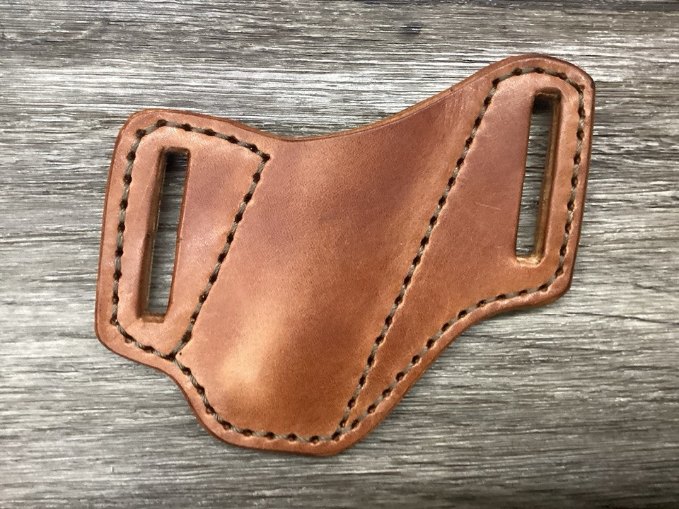 Bridle Leather Folding Pocket Knife Sheath Trapper(Sheath Only)