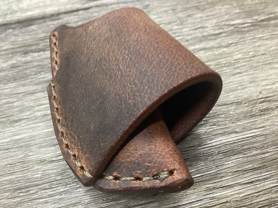 Buffalo Leather Folding Knife Sheath Mini Trapper Size(Sheath Only)