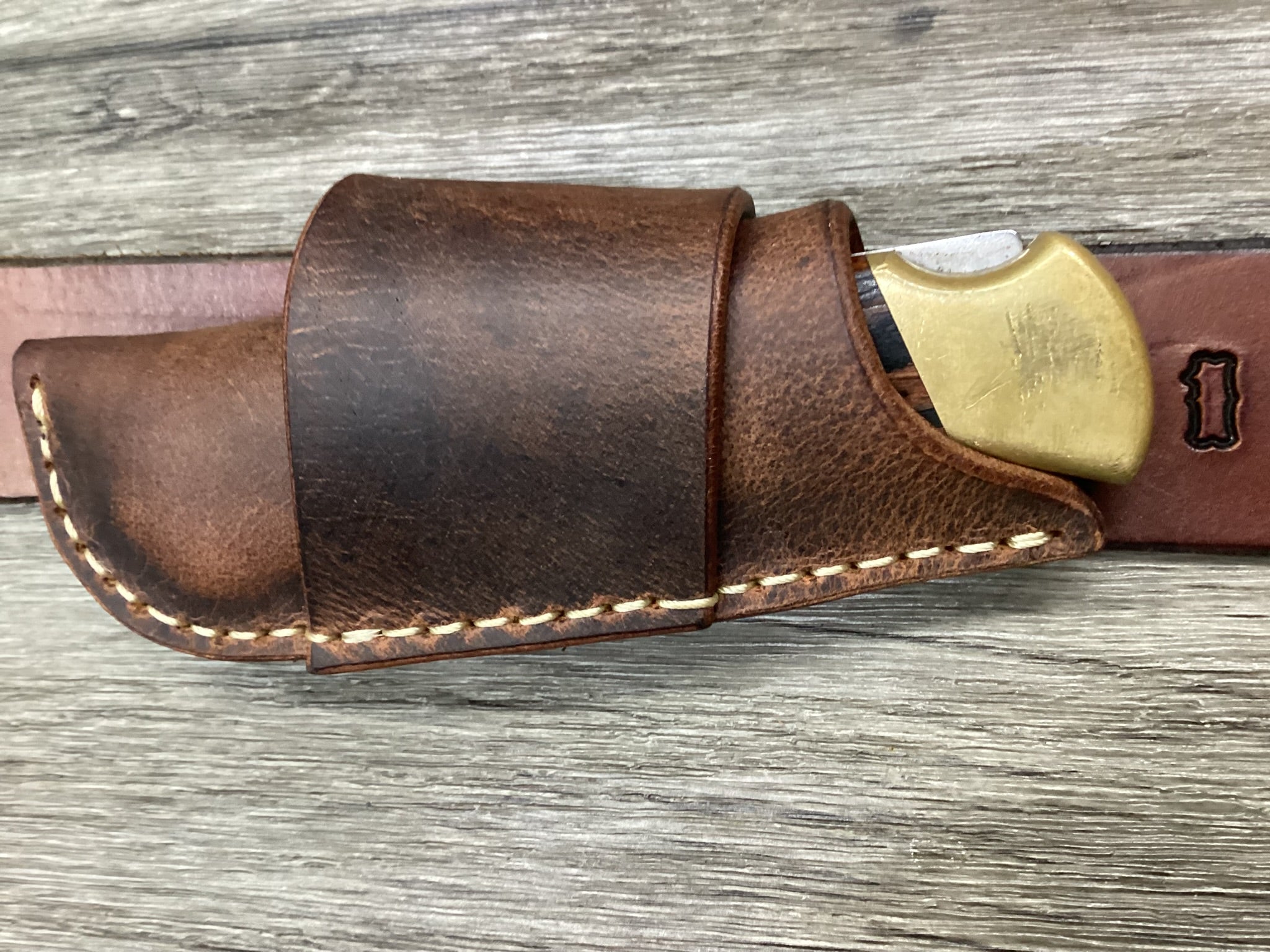 Buffalo Leather Folding Knife Sheath Buck 110 Size(Sheath Only)