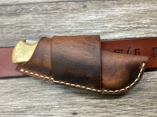 Buffalo Leather Folding Knife Sheath Buck 110 Size(Sheath Only)