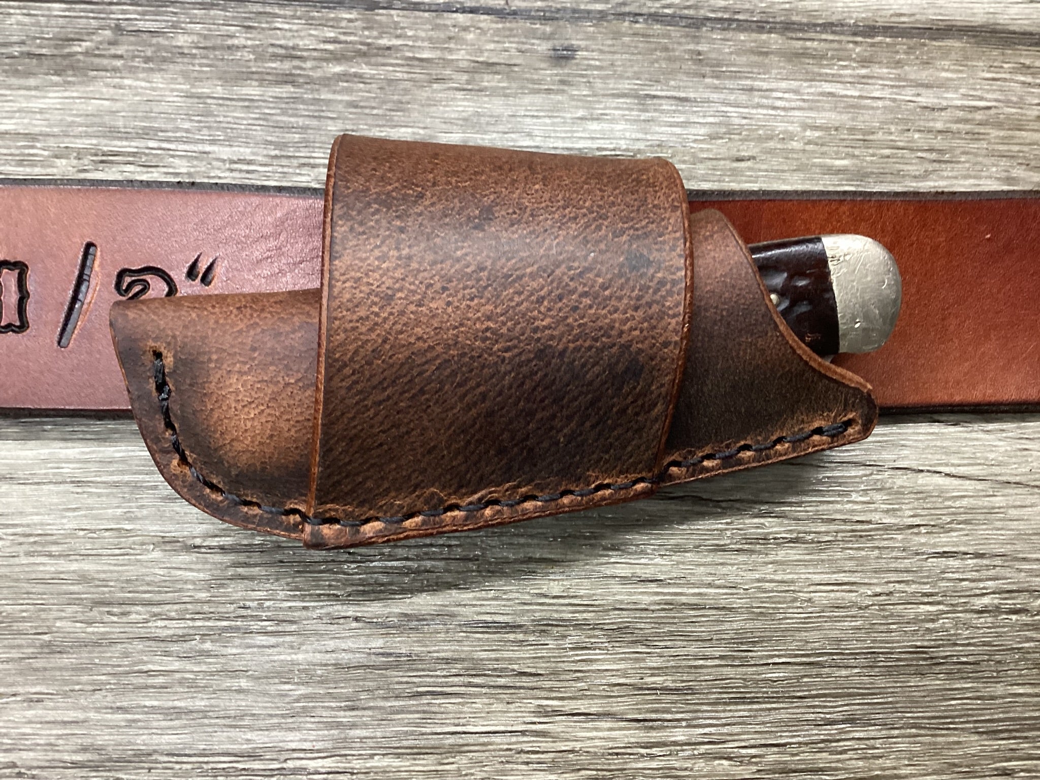 Buffalo Folding Knife Sheath Horizontal