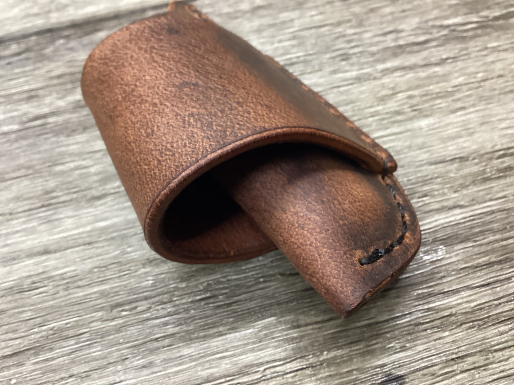 Buffalo Leather Folding Knife Sheath Trapper 4 1/8" Size(Sheath Only)