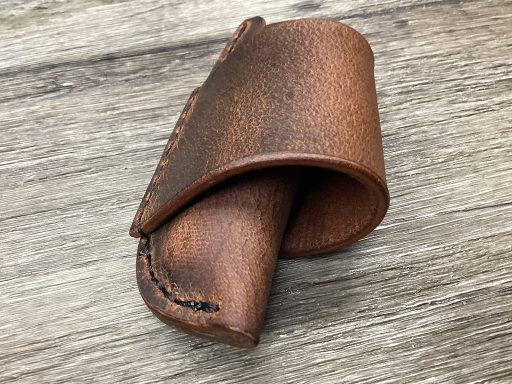 Buffalo Leather Folding Knife Sheath Trapper 4 1/8" Size(Sheath Only)