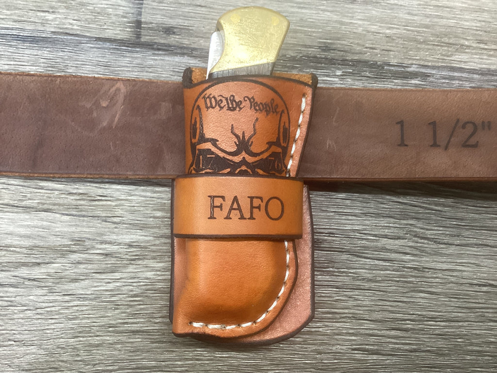Leather Pocket Knife Sheath Buck 112 Buscadero (Sheath Only) Left Hand
