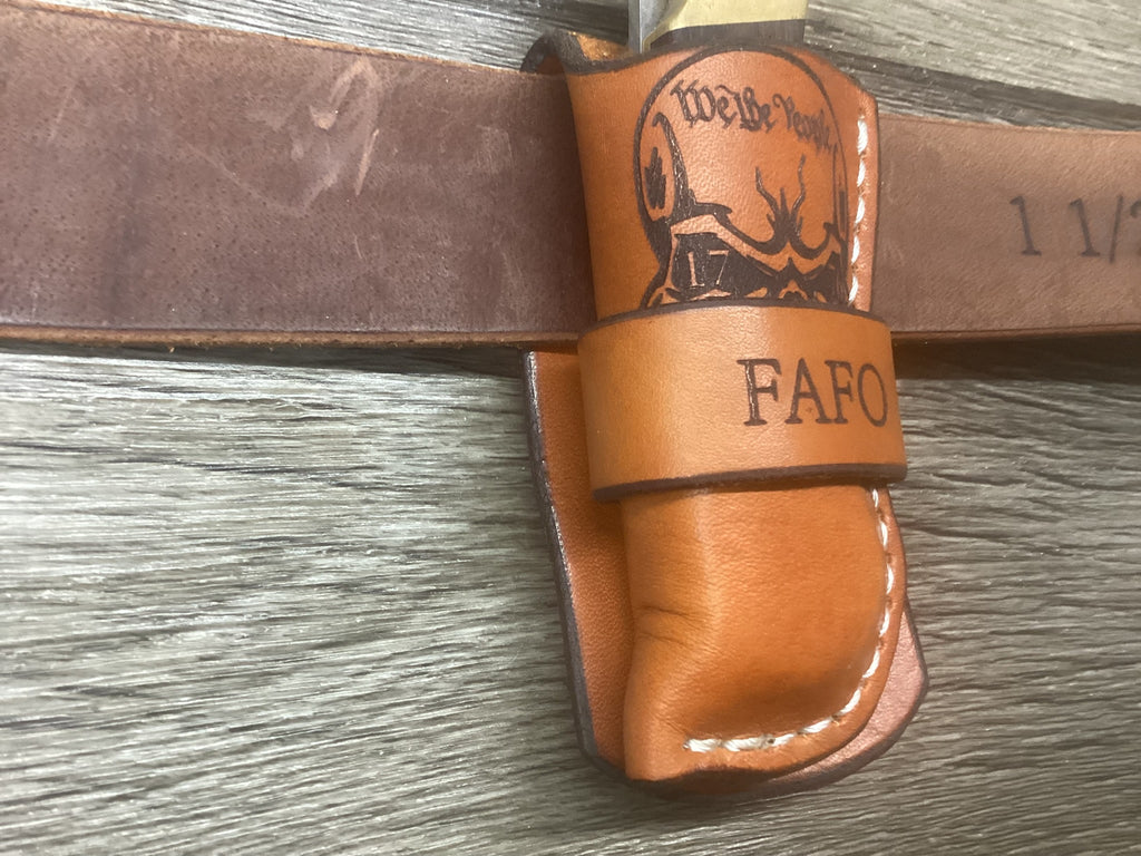 Leather Pocket Knife Sheath Buck 112 Buscadero (Sheath Only) Left Hand