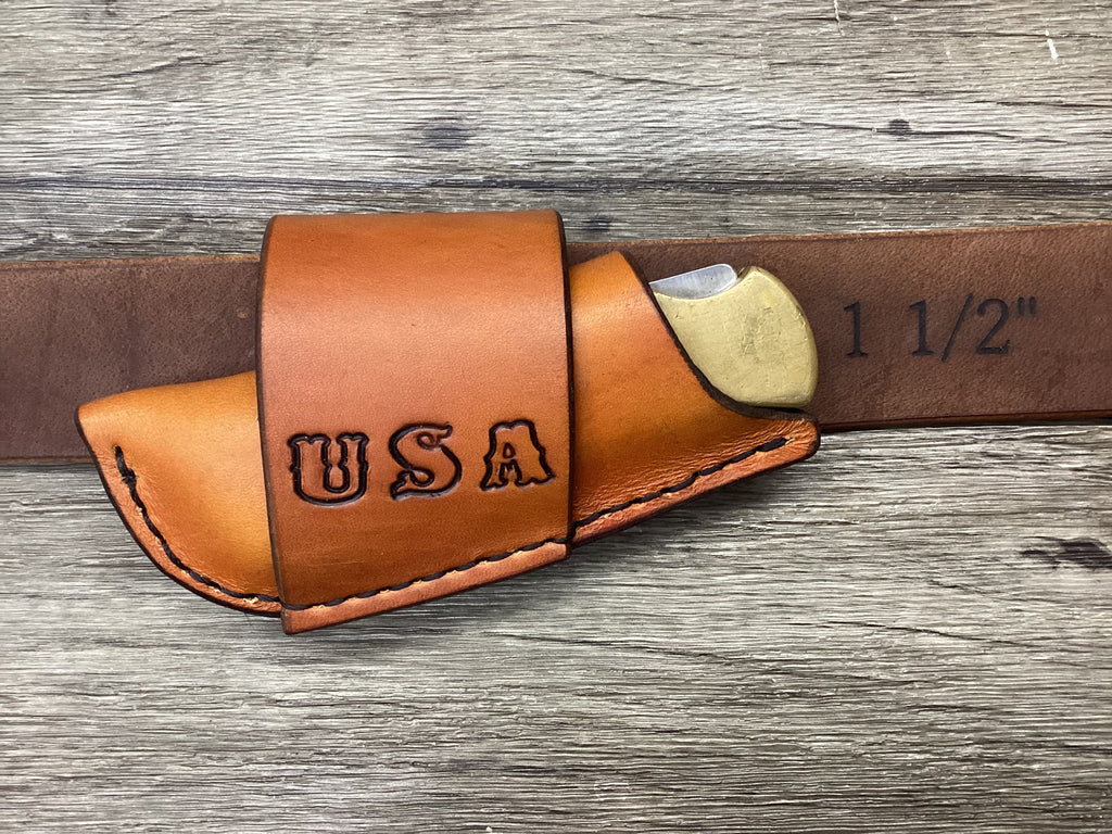 Leather Folding Knife Sheath Horizontal Buck 112 Size (Sheath Only) Left/Right