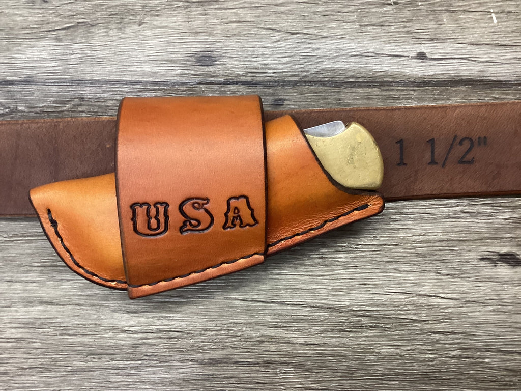 Leather Folding Knife Sheath Horizontal Buck 112 Size (Sheath Only) Left/Right