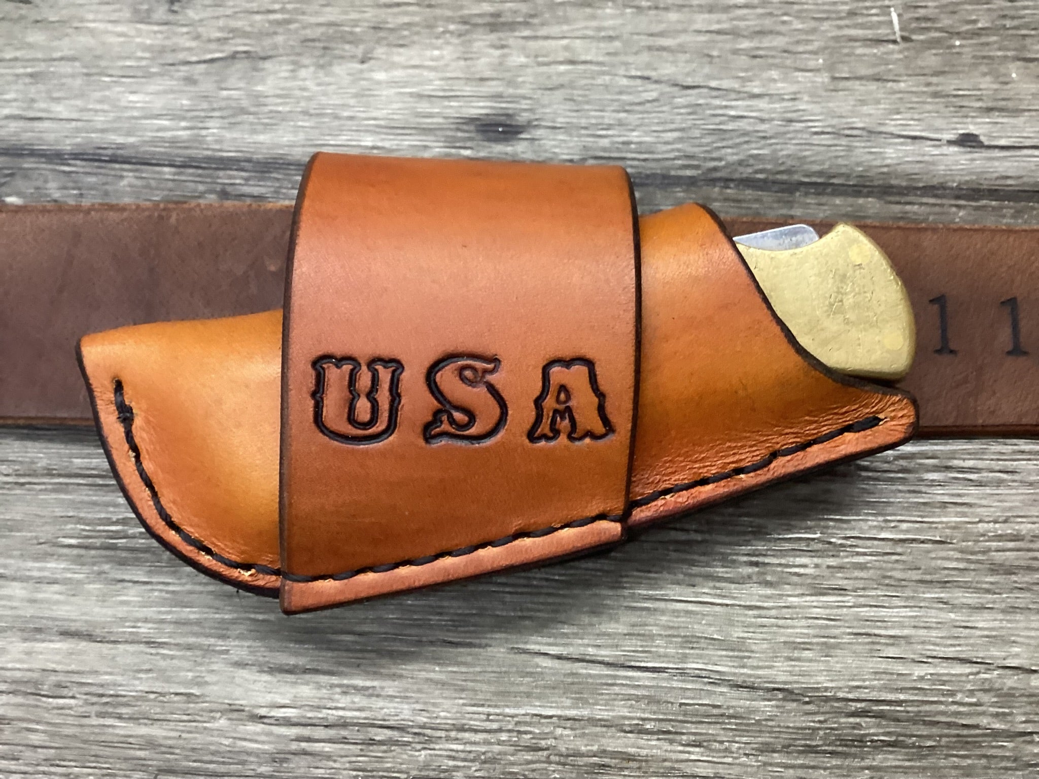 Leather Folding Knife Sheath Horizontal Buck 112 Size (Sheath Only) Left/Right
