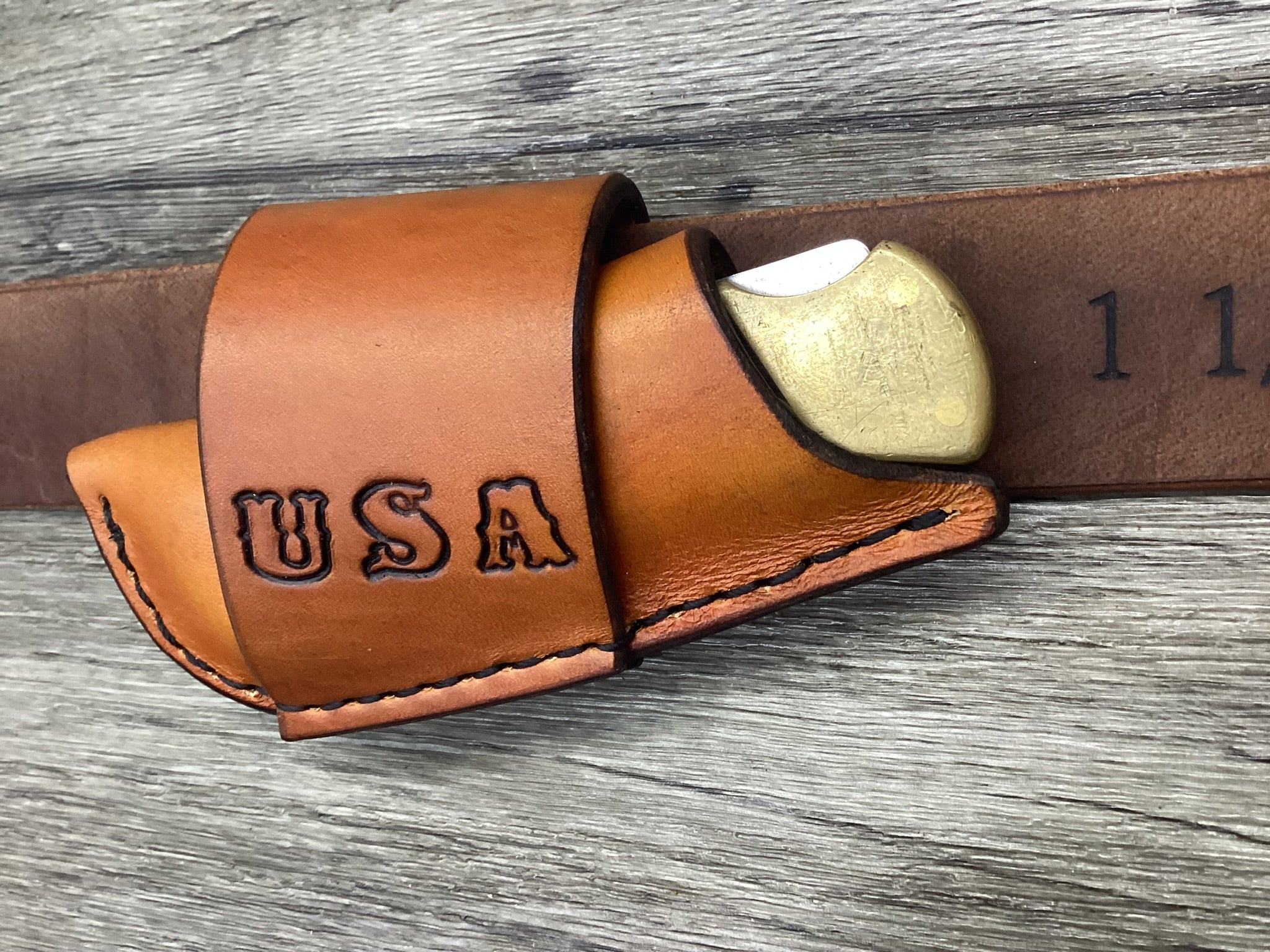 Leather Folding Knife Sheath Horizontal Buck 112 Size (Sheath Only) Left/Right