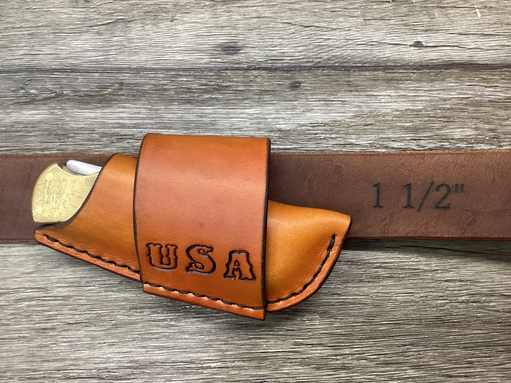 Leather Folding Knife Sheath Horizontal Buck 112 Size (Sheath Only) Left/Right