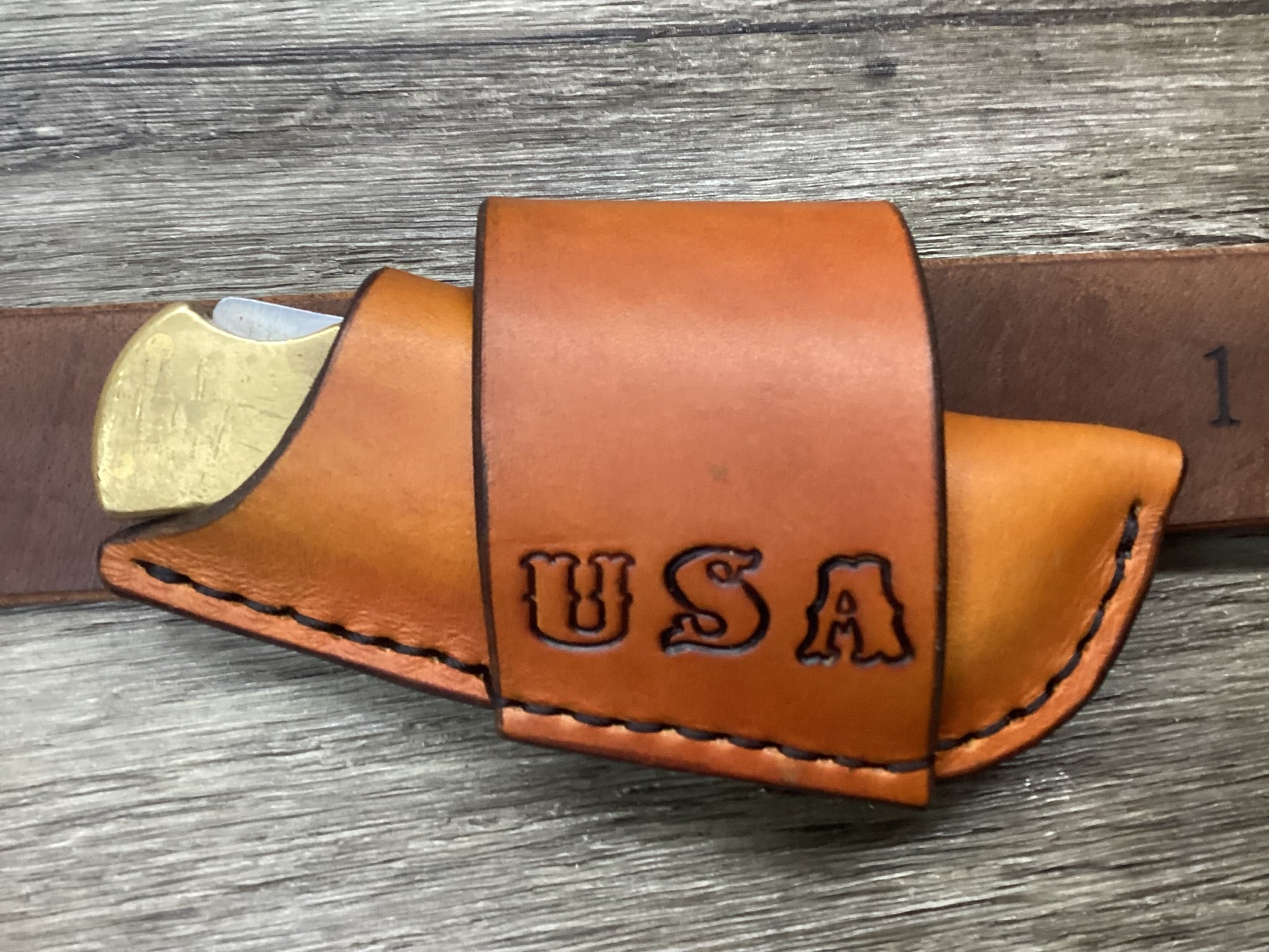 Leather Folding Knife Sheath Horizontal Buck 112 Size (Sheath Only) Left/Right