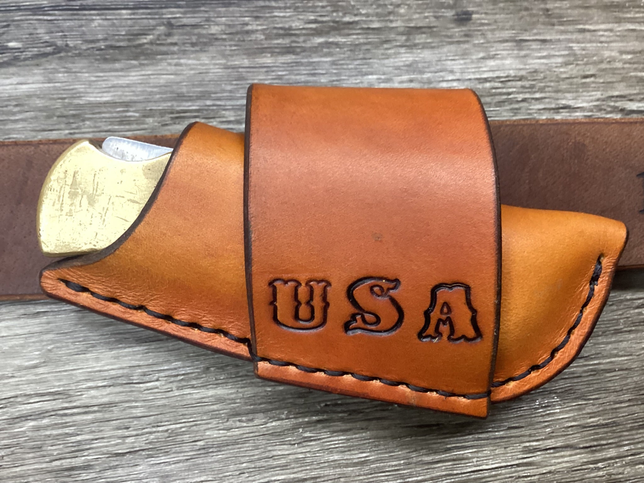 Leather Folding Knife Sheath Horizontal Buck 112 Size (Sheath Only) Left/Right