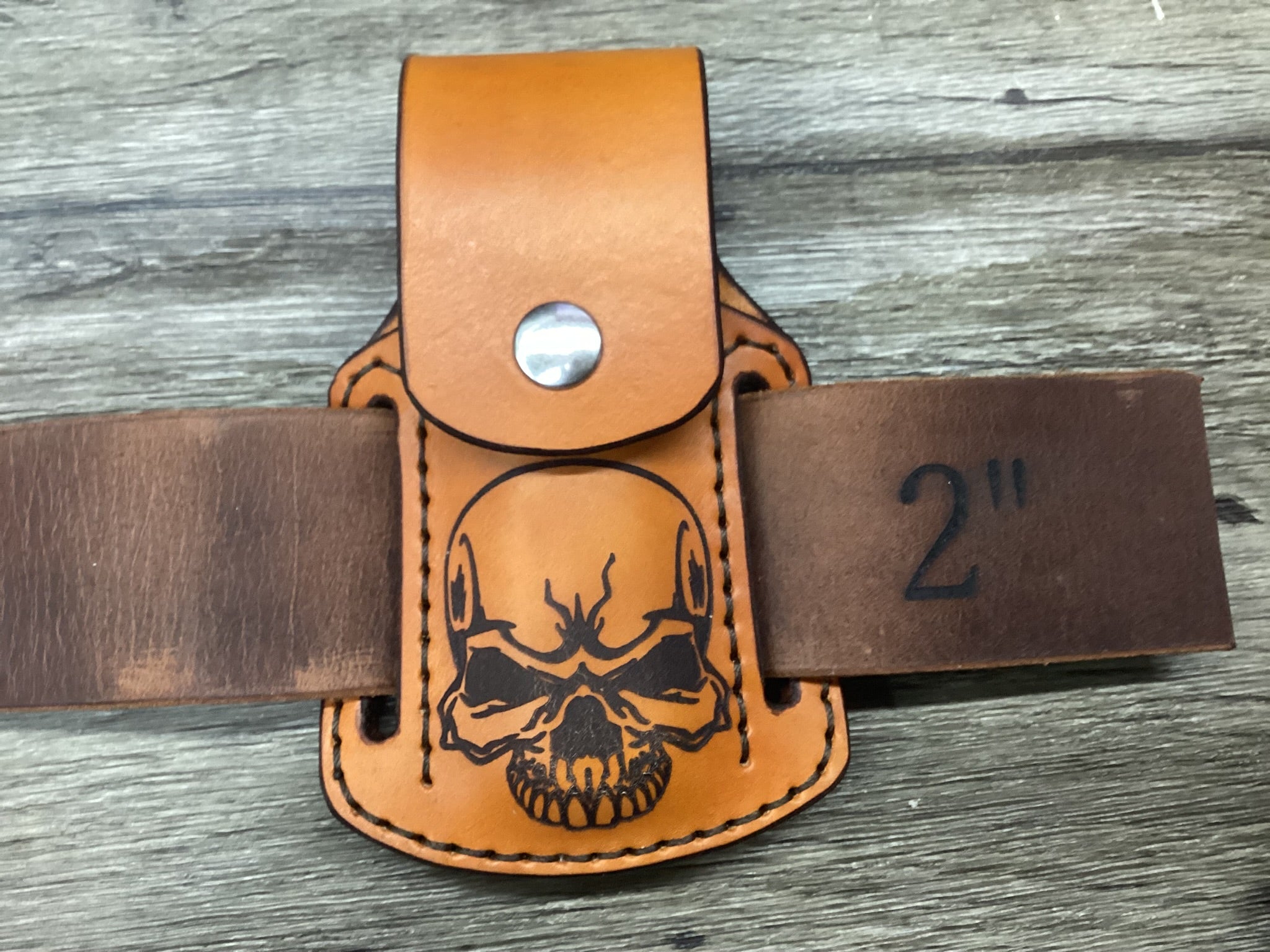 Buck 112, 110, Mp 600 Size Leather Pancake Folding Knife Sheath (Sheath Only)