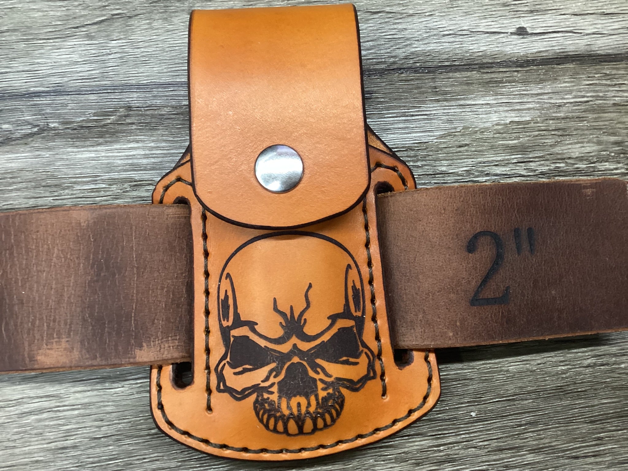 Buck 112, 110, Mp 600 Size Leather Pancake Folding Knife Sheath (Sheath Only)