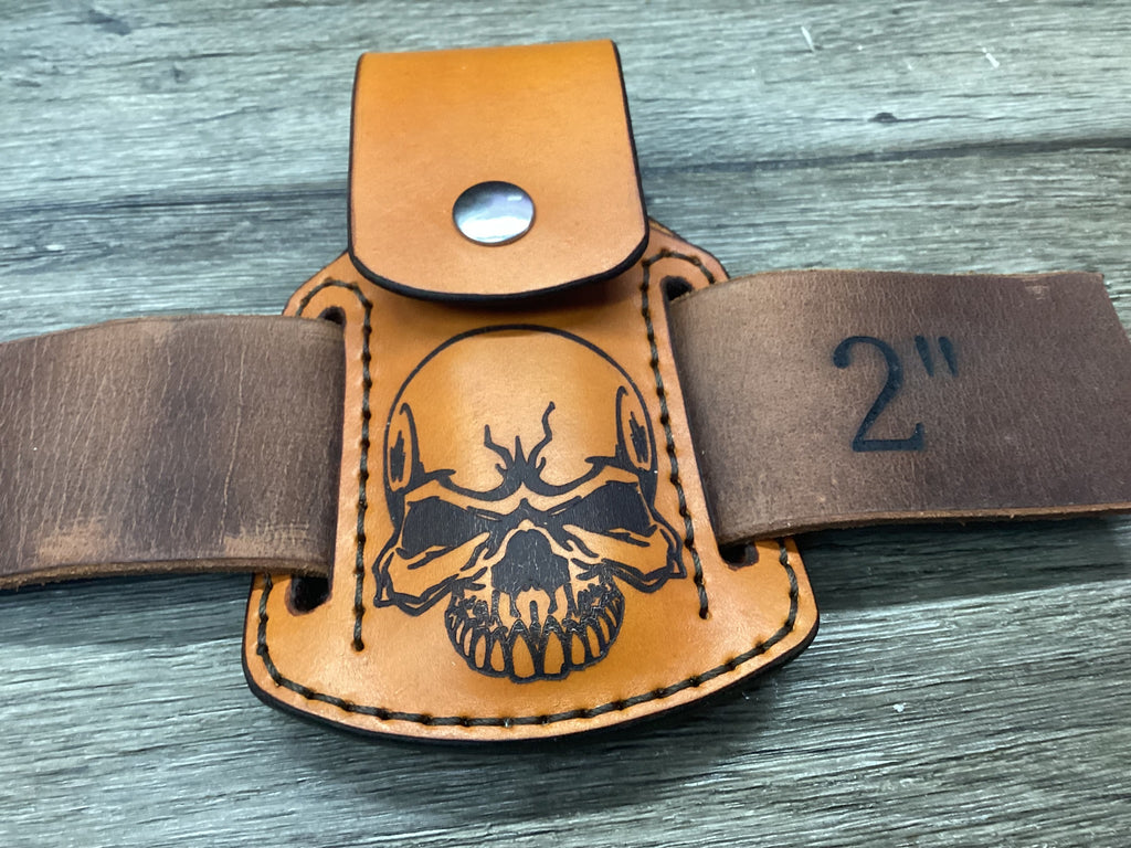 Buck 112, 110, Mp 600 Size Leather Pancake Folding Knife Sheath (Sheath Only)