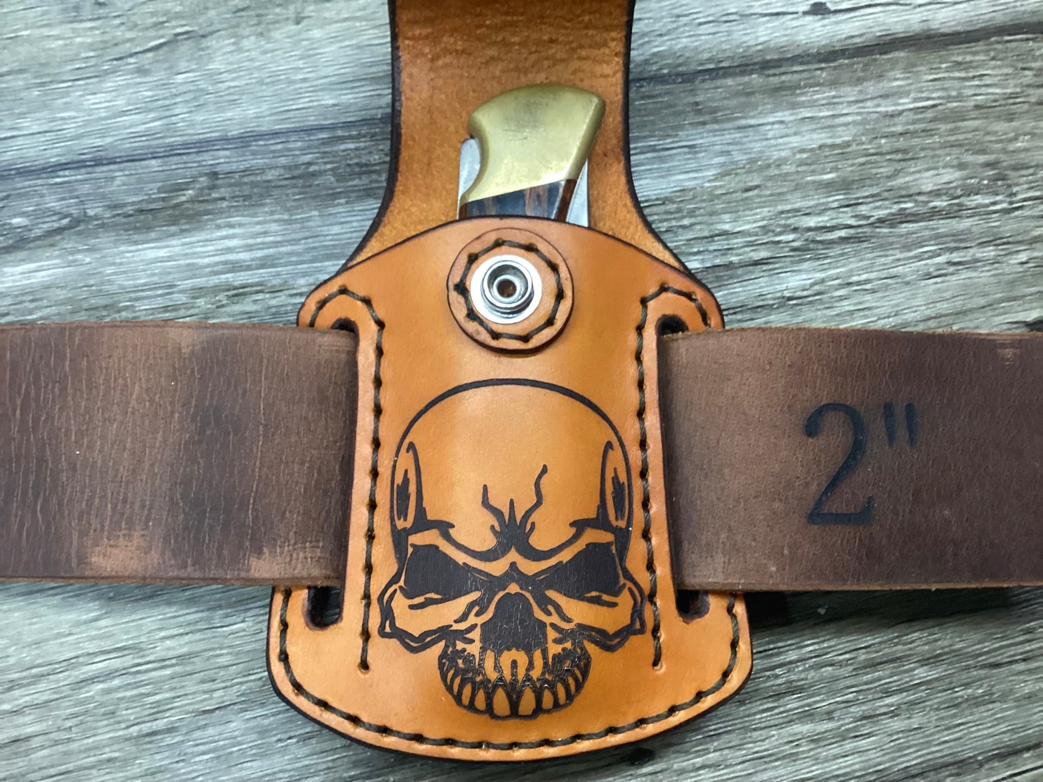 Buck 112, 110, Mp 600 Size Leather Pancake Folding Knife Sheath (Sheath Only)