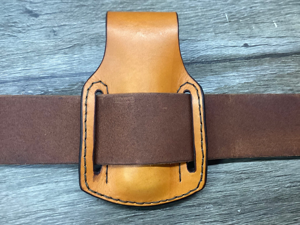 Buck 112, 110, Mp 600 Size Leather Pancake Folding Knife Sheath (Sheath Only)
