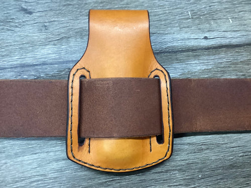 Buck 112, 110, Mp 600 Size Leather Pancake Folding Knife Sheath (Sheath Only)