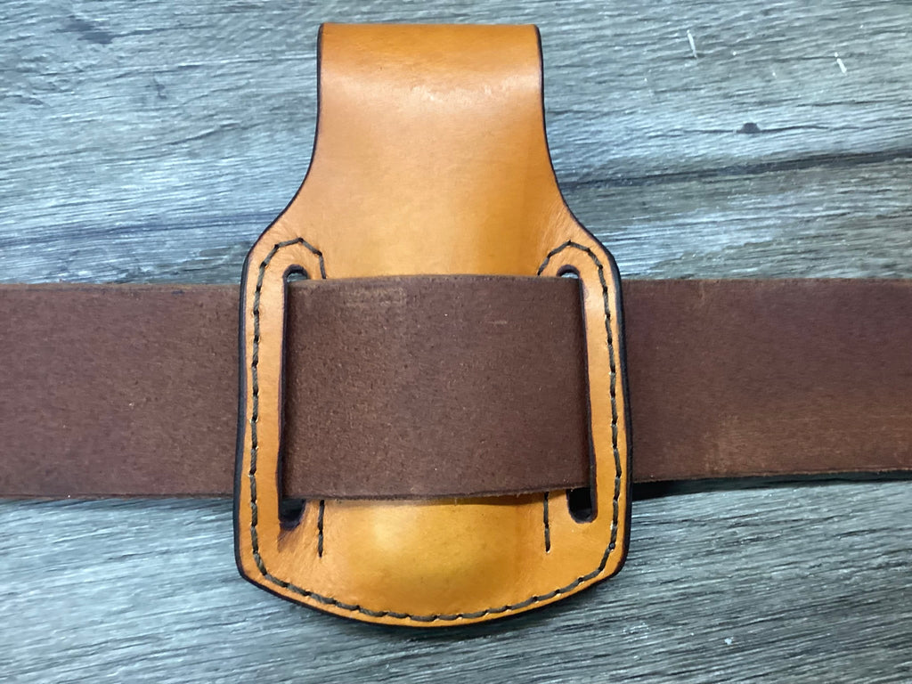 Buck 112, 110, Mp 600 Size Leather Pancake Folding Knife Sheath (Sheath Only)