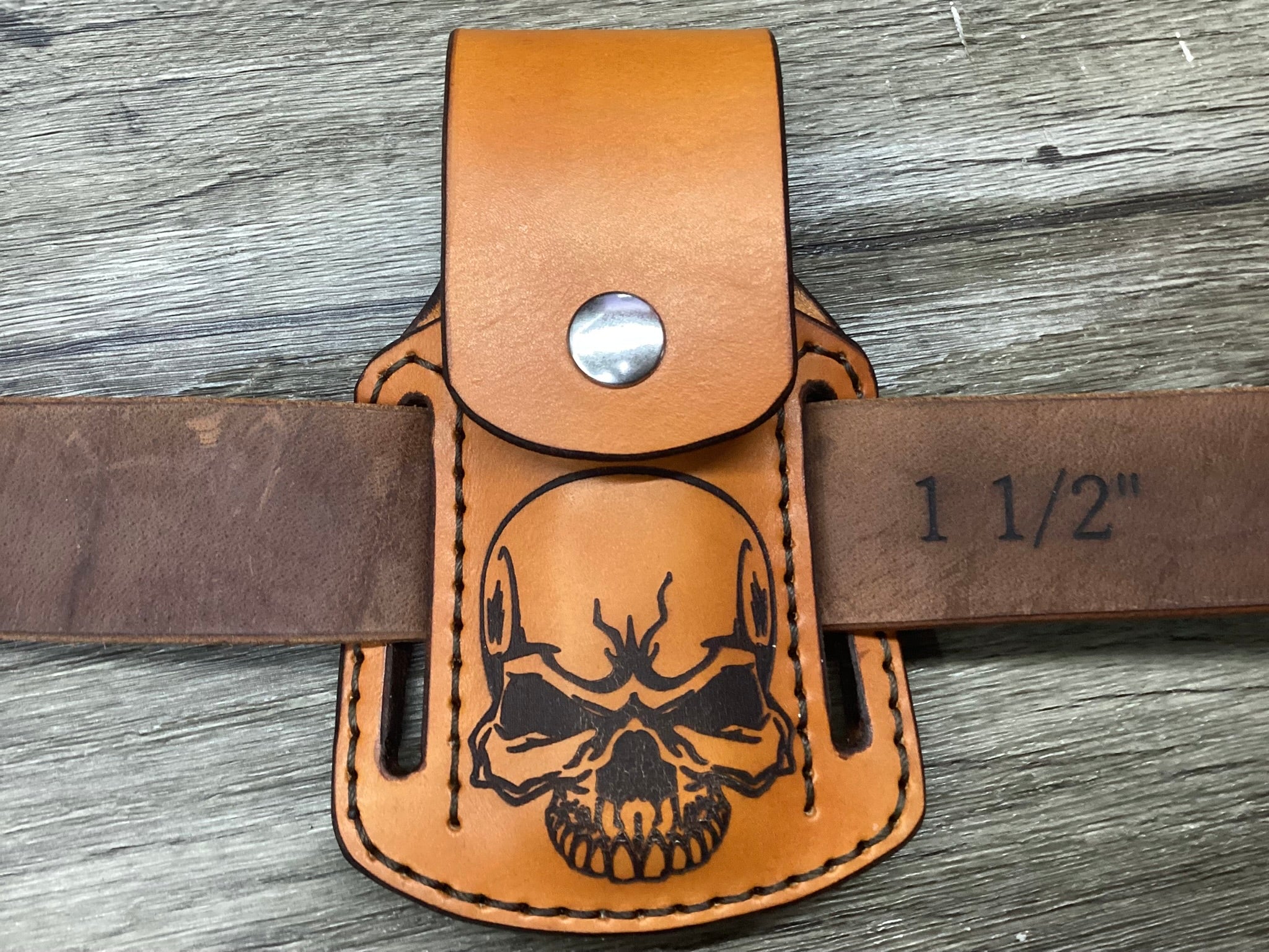 Buck 112, 110, Mp 600 Size Leather Pancake Folding Knife Sheath (Sheath Only)