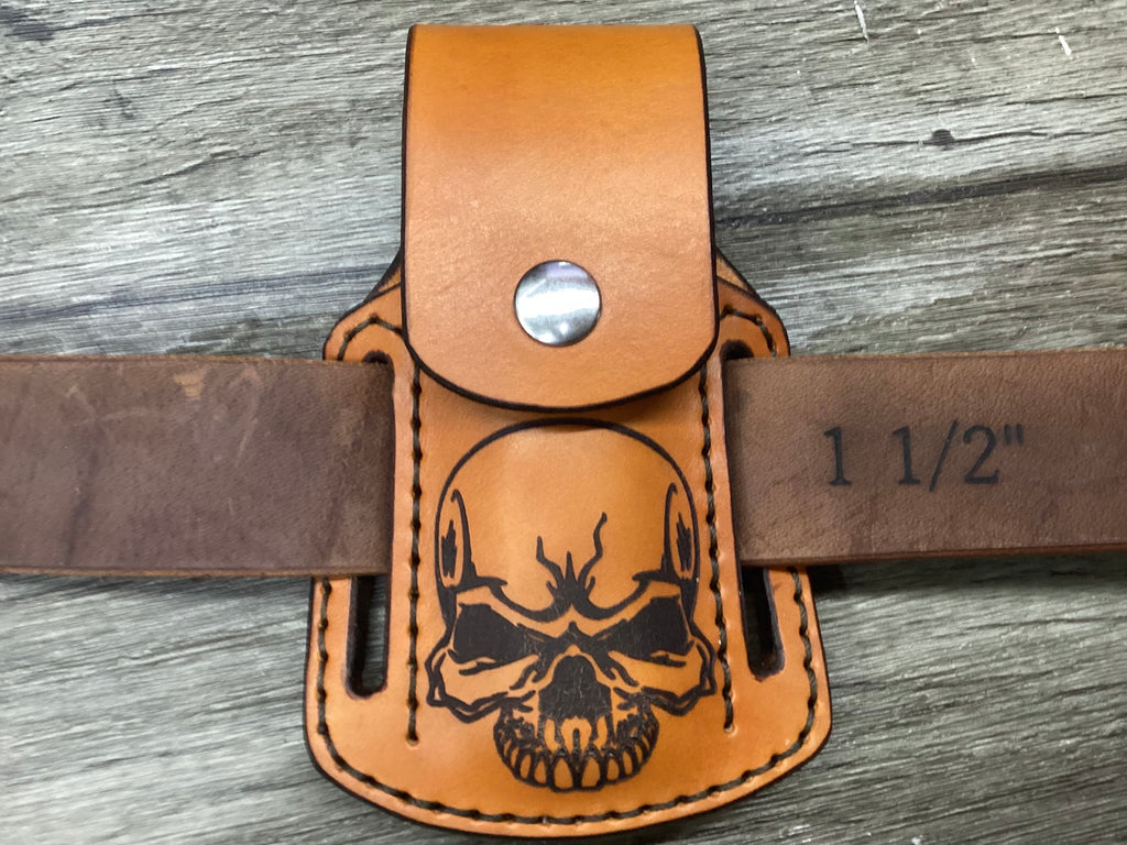 Buck 112, 110, Mp 600 Size Leather Pancake Folding Knife Sheath (Sheath Only)