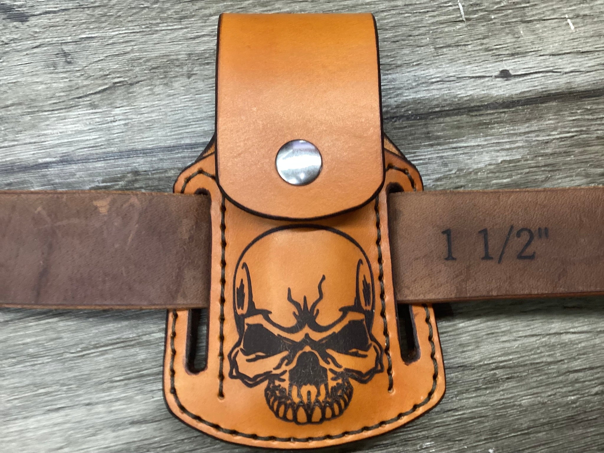 Buck 112, 110, Mp 600 Size Leather Pancake Folding Knife Sheath (Sheath Only)