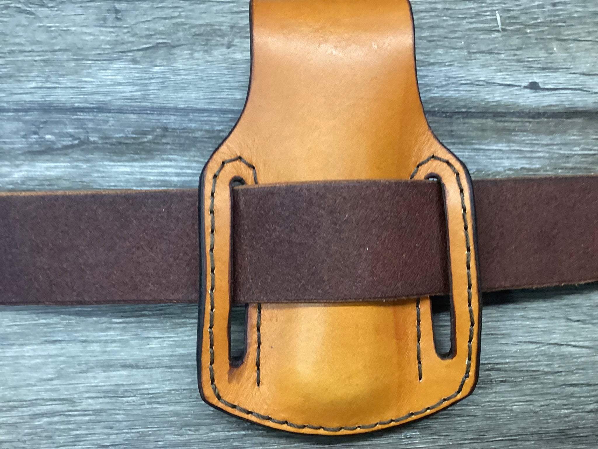 Buck 112, 110, Mp 600 Size Leather Pancake Folding Knife Sheath (Sheath Only)