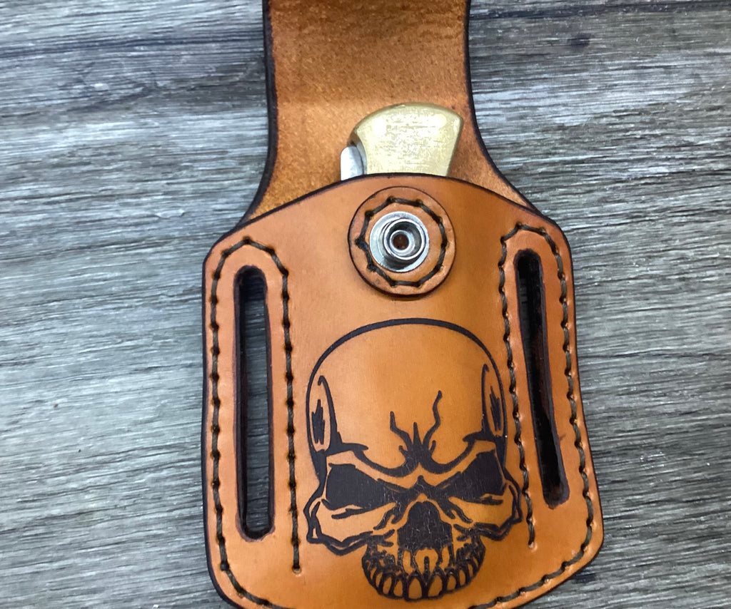 Buck 112, 110, Mp 600 Size Leather Pancake Folding Knife Sheath (Sheath Only)