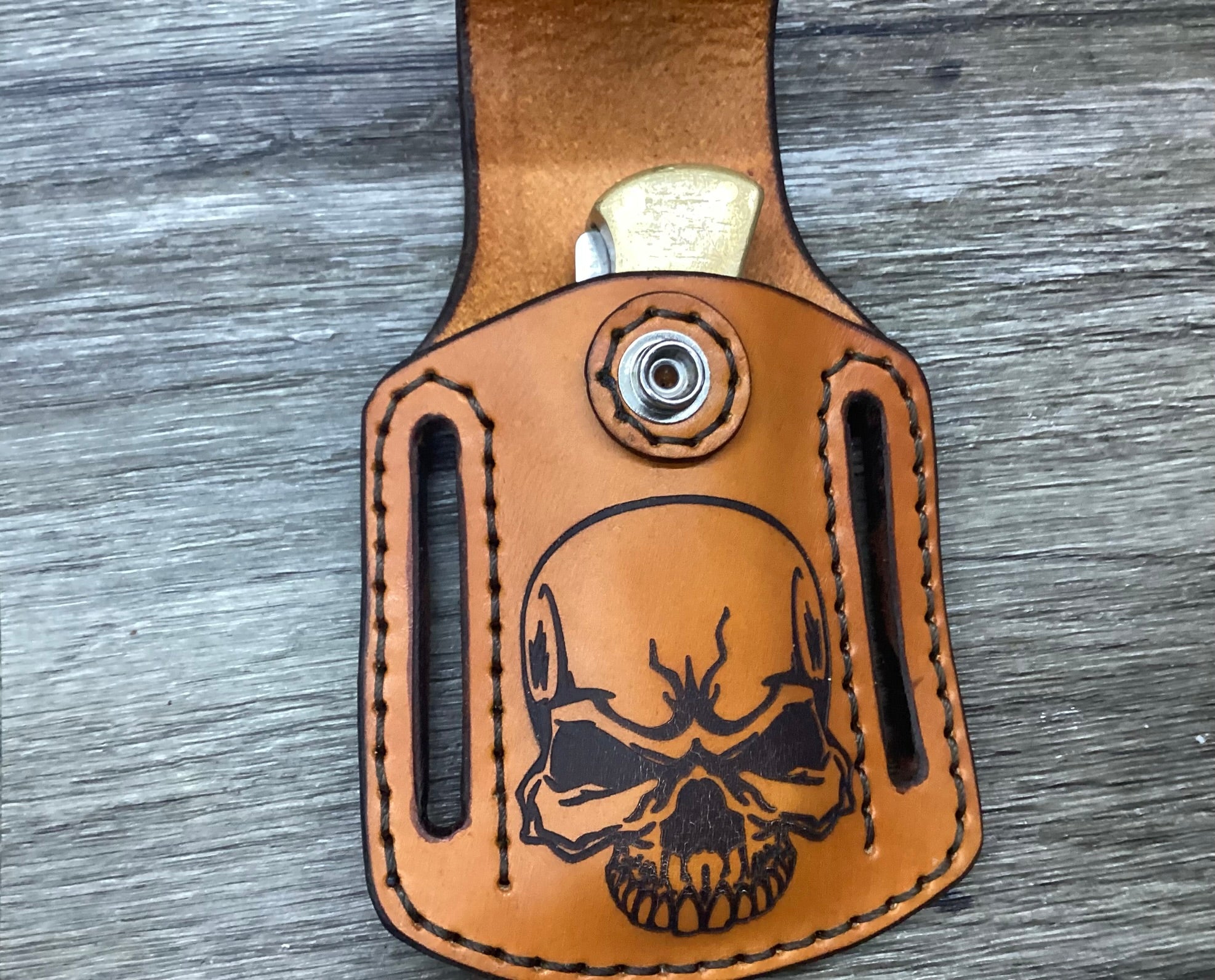 Buck 112, 110, Mp 600 Size Leather Pancake Folding Knife Sheath (Sheath Only)