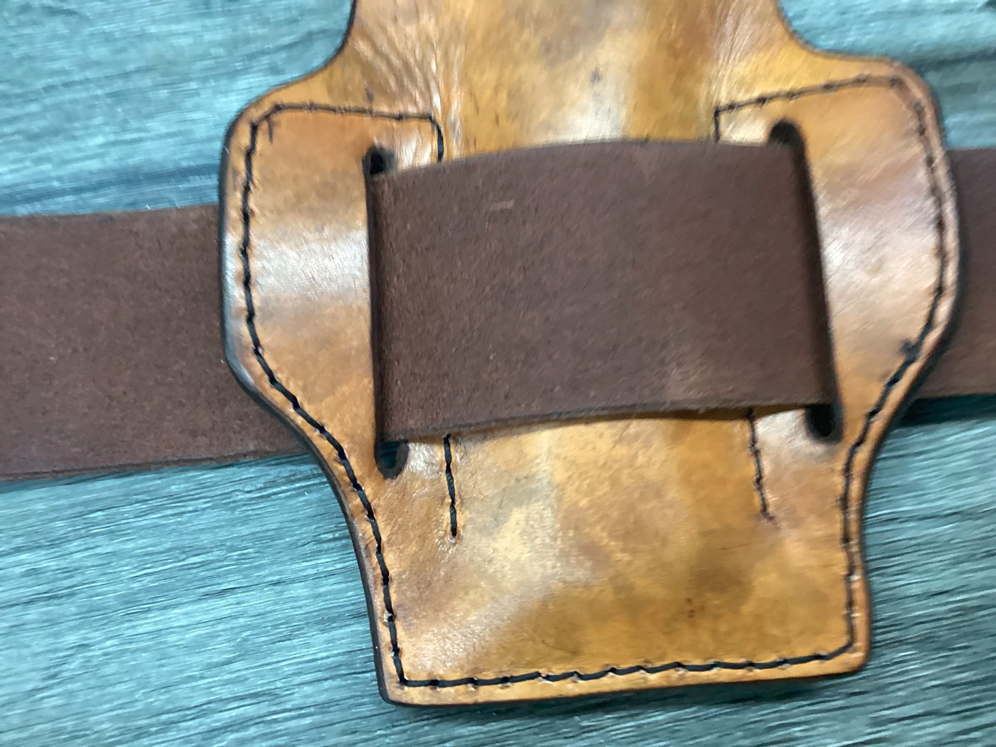 Leather Pancake Pocket Knife Sheath Handmade Buck 110, MP 600 (Sheath Only)