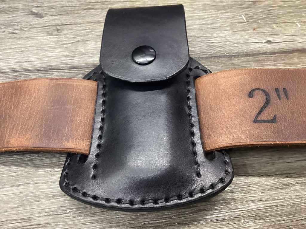 Buck 112, 110, Mp 600 Size Leather Pancake Folding Knife Sheath (Sheath Only)