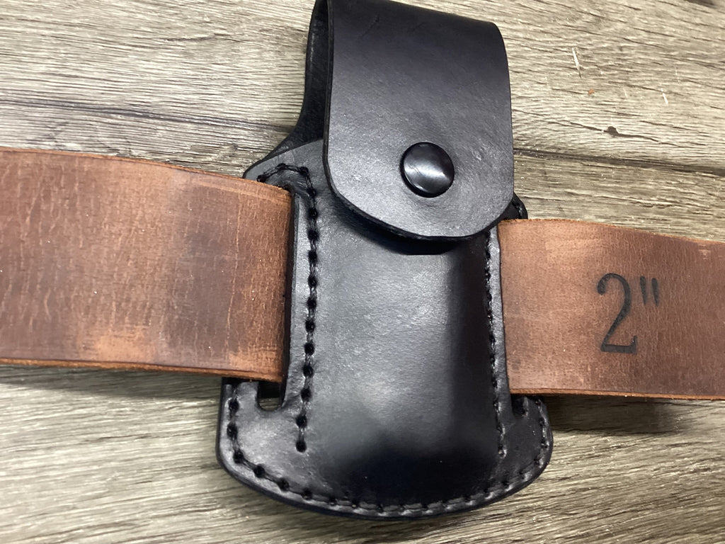 Buck 112, 110, Mp 600 Size Leather Pancake Folding Knife Sheath (Sheath Only)