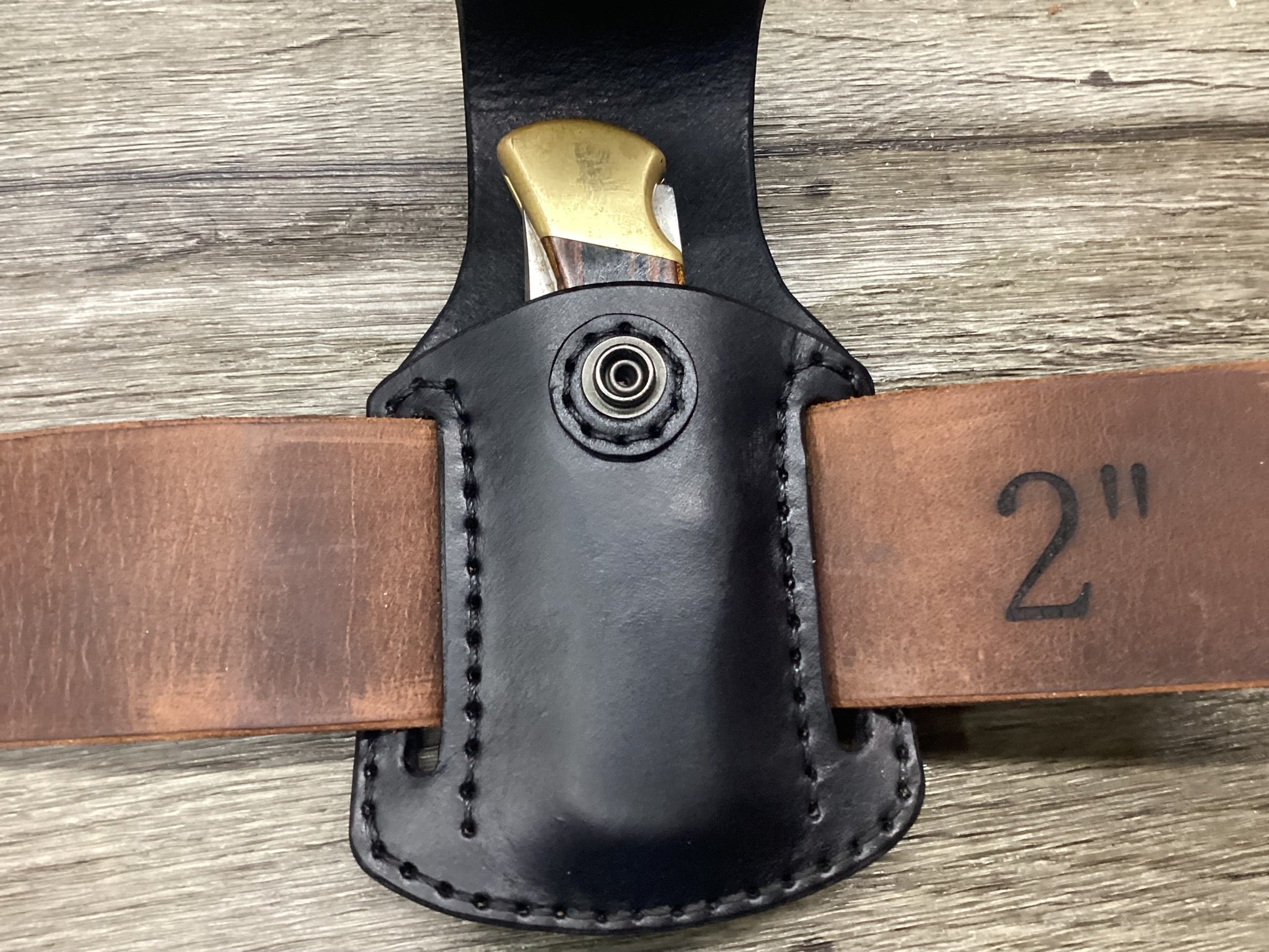 Buck 112, 110, Mp 600 Size Leather Pancake Folding Knife Sheath (Sheath Only)