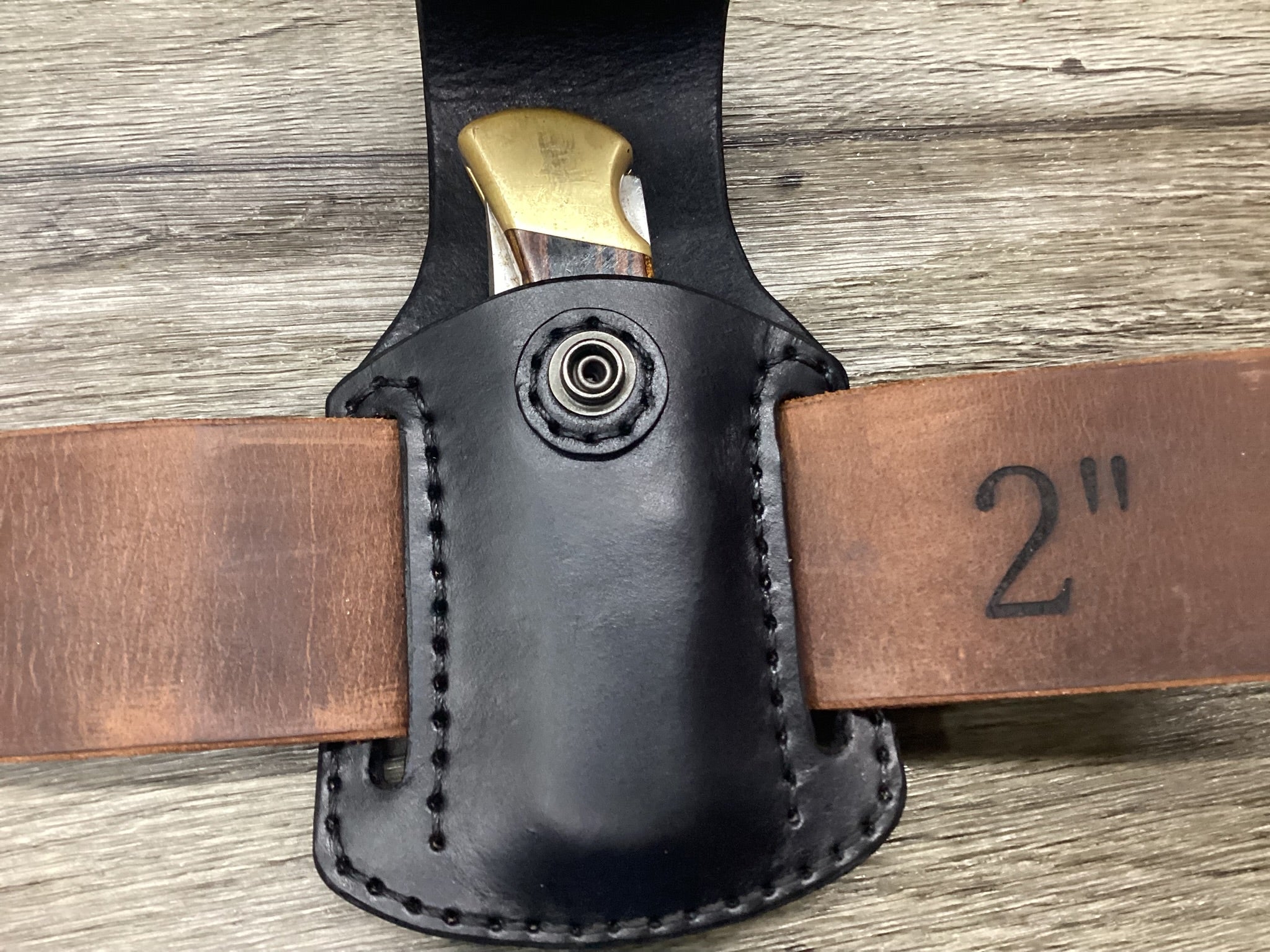 Buck 112, 110, Mp 600 Size Leather Pancake Folding Knife Sheath (Sheath Only)