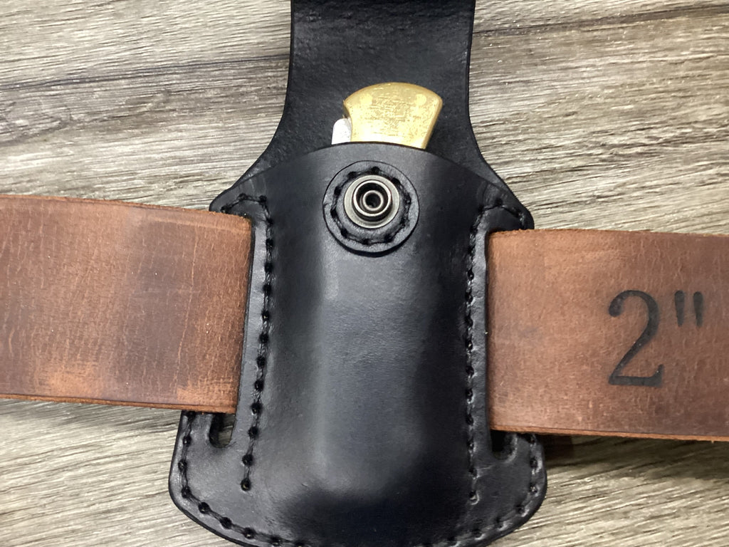 Buck 112, 110, Mp 600 Size Leather Pancake Folding Knife Sheath (Sheath Only)