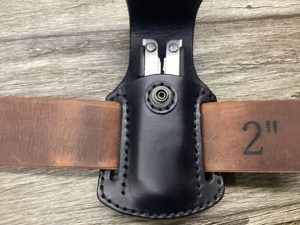 Buck 112, 110, Mp 600 Size Leather Pancake Folding Knife Sheath (Sheath Only)