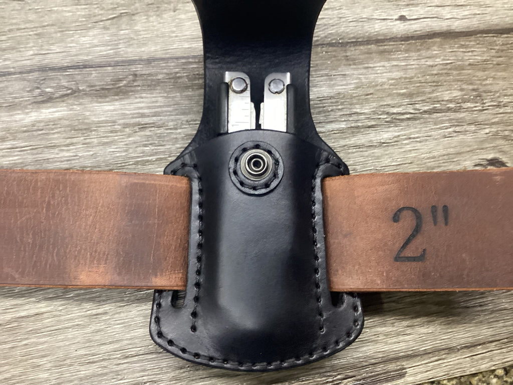 Buck 112, 110, Mp 600 Size Leather Pancake Folding Knife Sheath (Sheath Only)