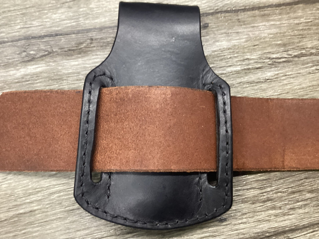 Buck 112, 110, Mp 600 Size Leather Pancake Folding Knife Sheath (Sheath Only)