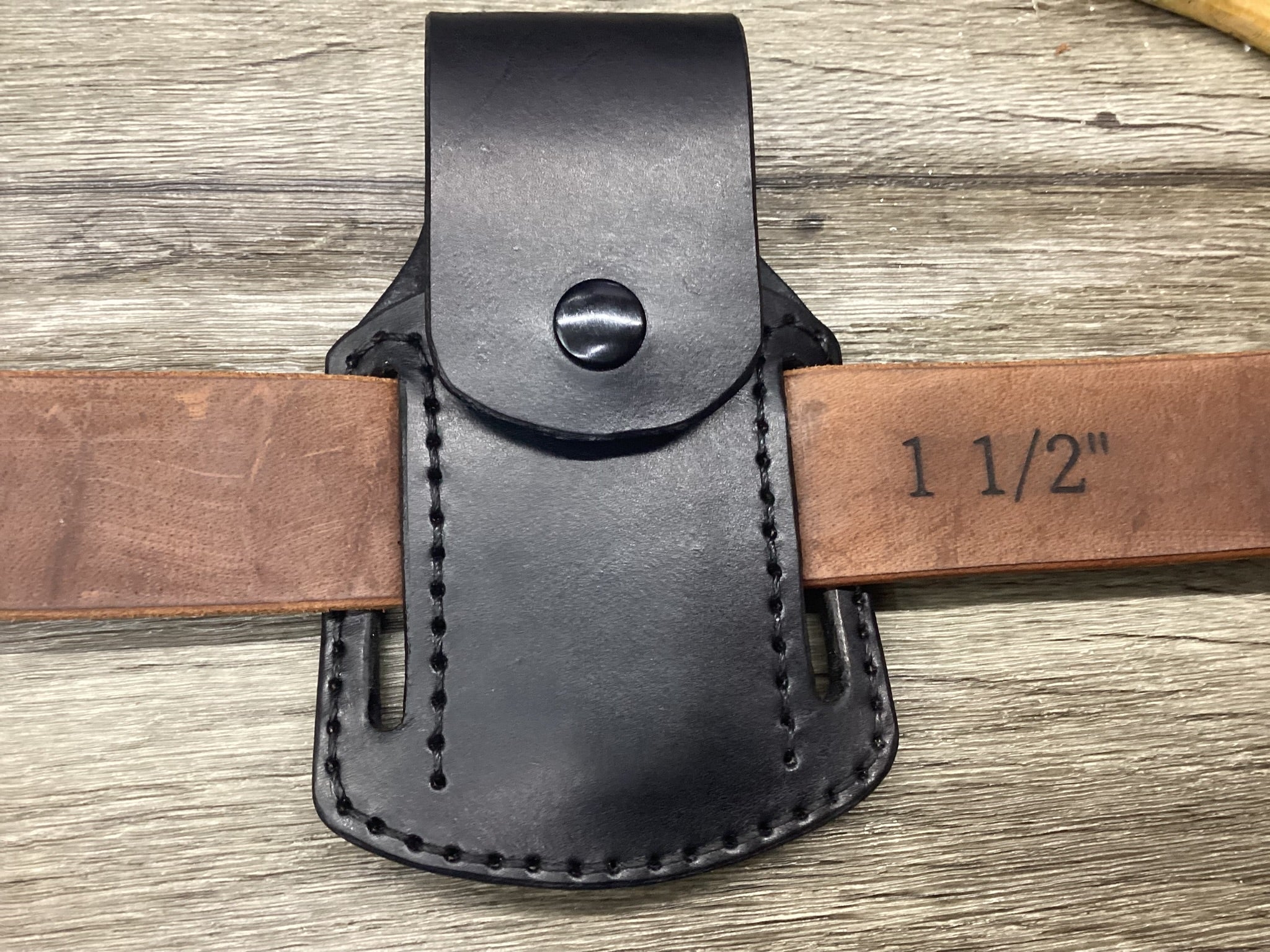 Buck 112, 110, Mp 600 Size Leather Pancake Folding Knife Sheath (Sheath Only)