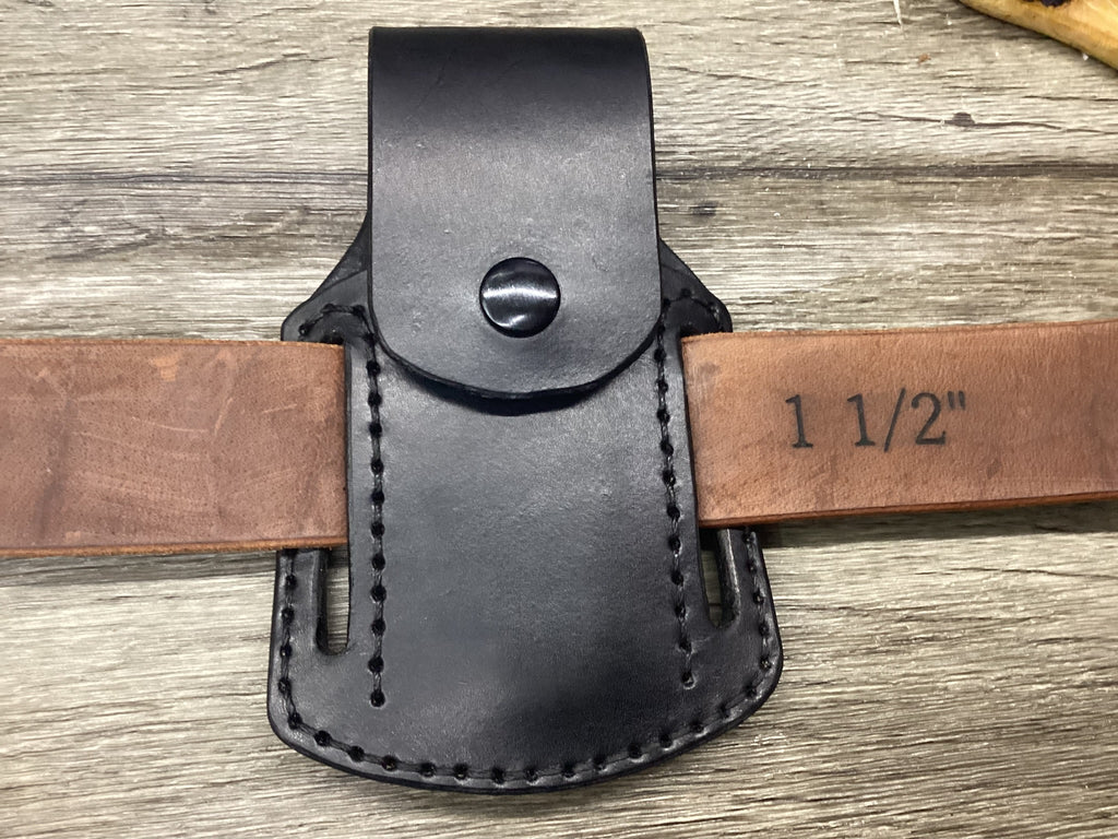 Buck 112, 110, Mp 600 Size Leather Pancake Folding Knife Sheath (Sheath Only)