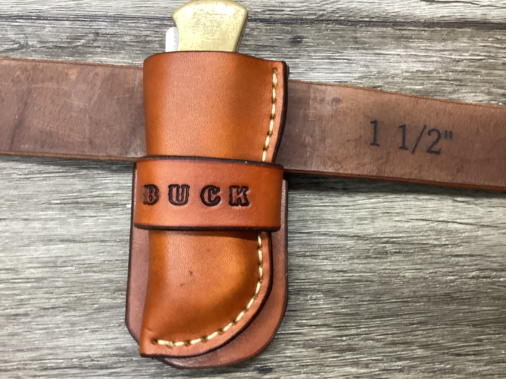 Leather Folding Knife Case Sheath Buck 112 Size (Sheath Only) Left Hand