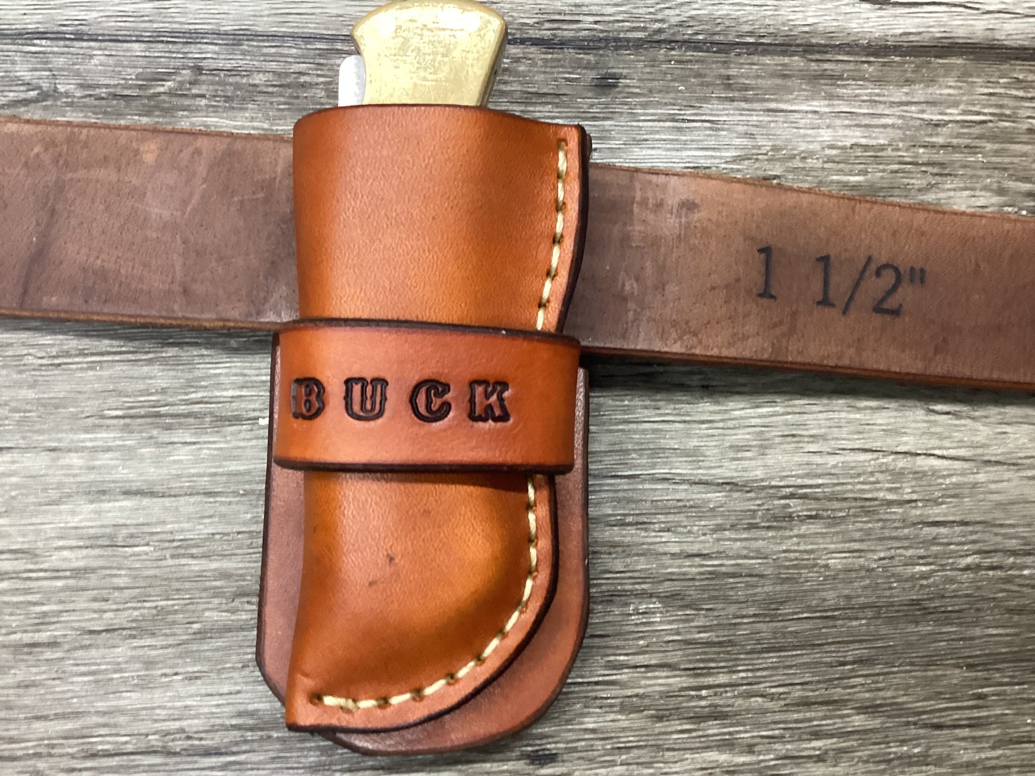 Leather Folding Knife Case Sheath Buck 112 Size (Sheath Only) Left Hand