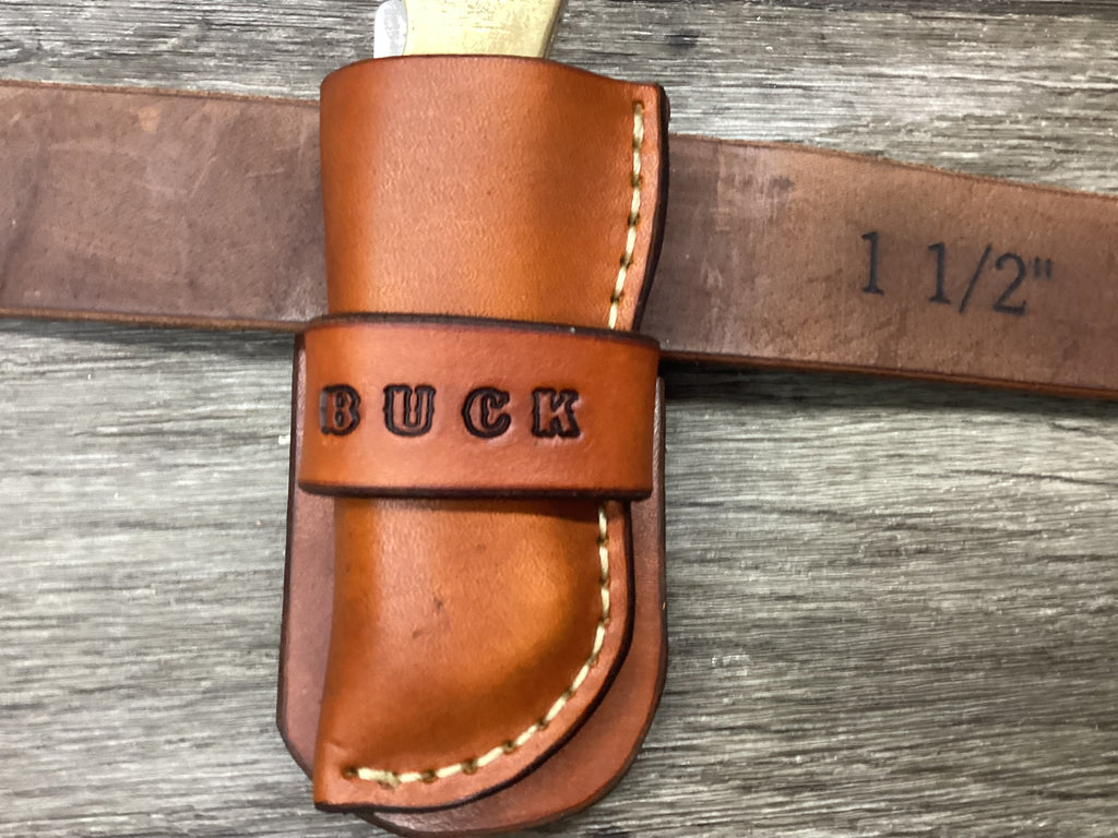Leather Folding Knife Case Sheath Buck 112 Size (Sheath Only) Left Hand