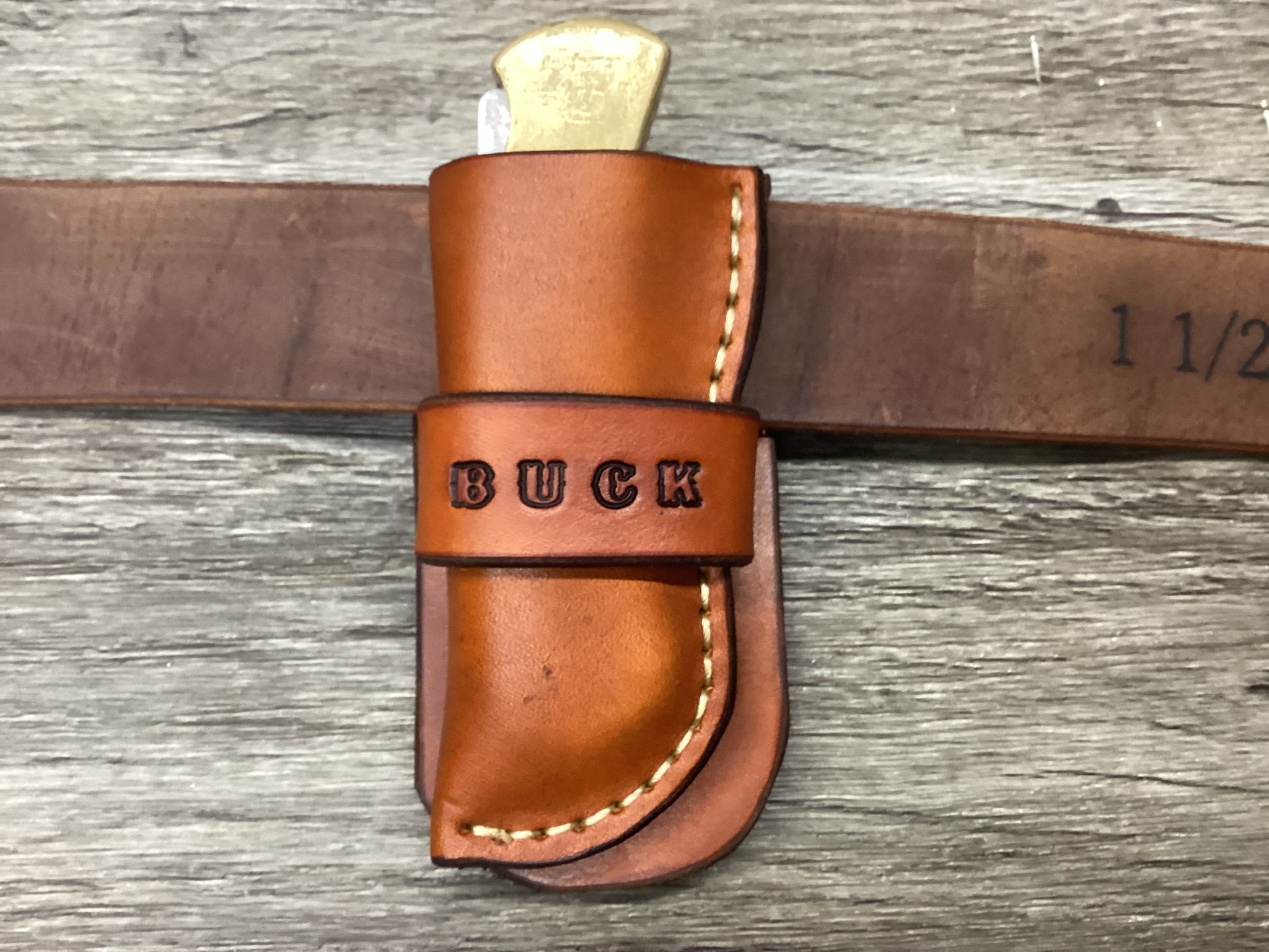 Leather Folding Knife Case Sheath Buck 112 Size (Sheath Only) Left Hand