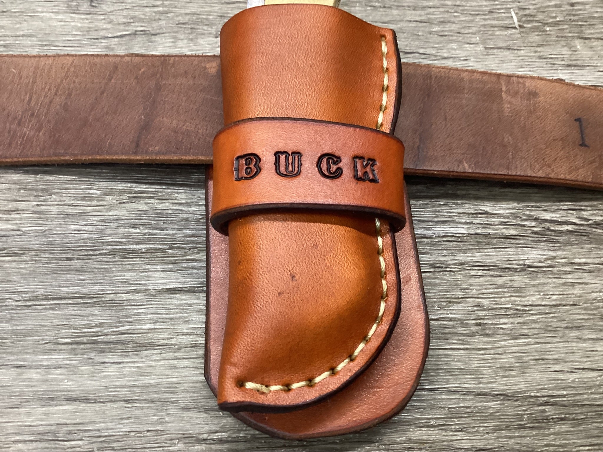 Leather Folding Knife Case Sheath Buck 112 Size (Sheath Only) Left Hand