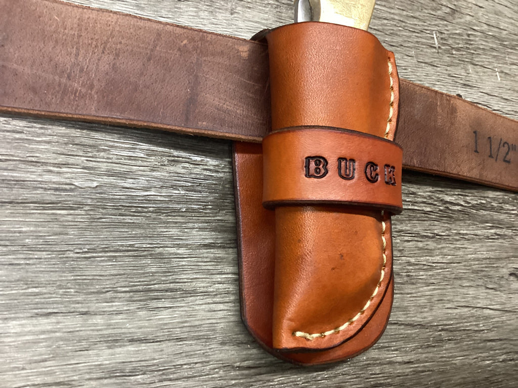 Leather Folding Knife Case Sheath Buck 112 Size (Sheath Only) Left Hand