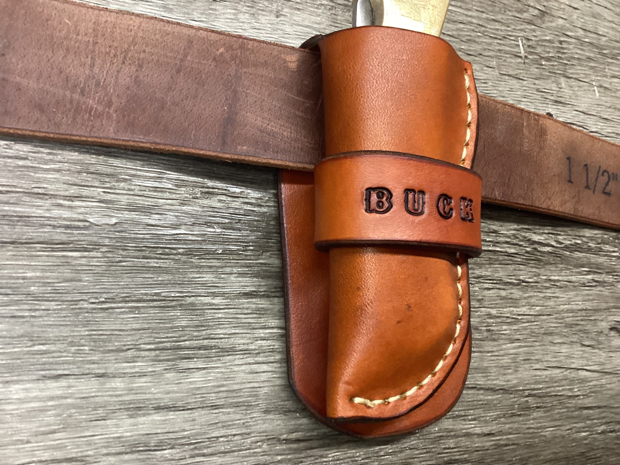 Leather Folding Knife Case Sheath Buck 112 Size (Sheath Only) Left Hand