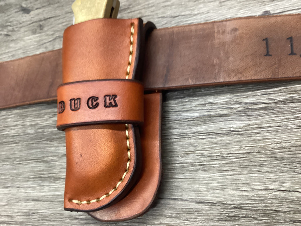 Leather Folding Knife Case Sheath Buck 112 Size (Sheath Only) Left Hand