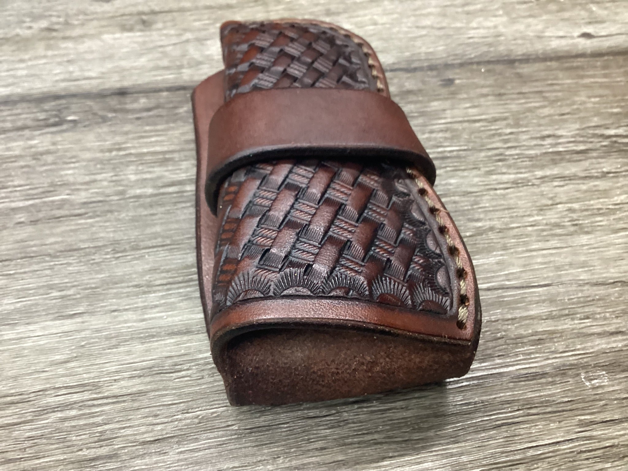 Leather Folding Knife Belt Loop Sheath Folding Hunter 5 1/4" (Sheath Only)